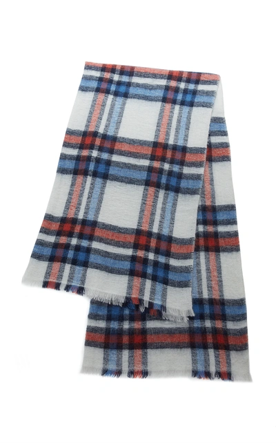 Shop Isabel Marant Simona Plaid Wool And Cashmere-blend Scarf In Blue