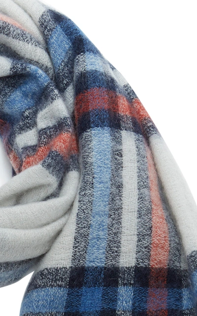 Shop Isabel Marant Simona Plaid Wool And Cashmere-blend Scarf In Blue