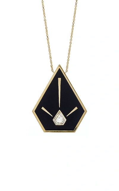 Shop Ele Karela One-of-a-kind Blaze Pyramid Pendant In Gold