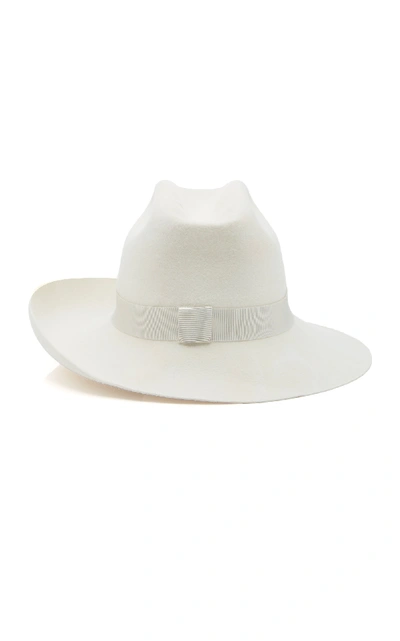 Shop Brandon Maxwell X Gigi Burris Felt Cowboy Hat In White