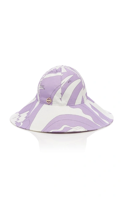 Shop Emilio Pucci Printed Wide-brimmed Bucket Hat In Purple