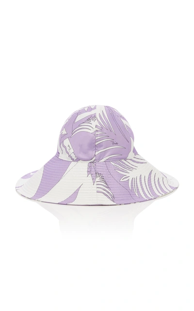 Shop Emilio Pucci Printed Wide-brimmed Bucket Hat In Purple