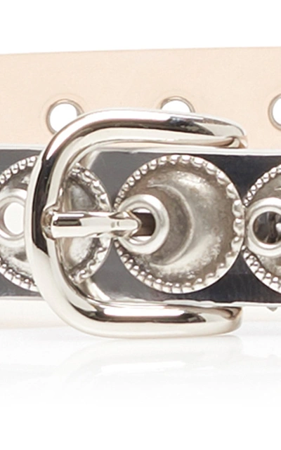 Shop Isabel Marant Zappi Leather Belt In Silver