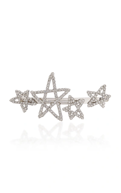Shop Lelet Ny Seeing Stars Rhodium-plated Crystal Barrette In Silver
