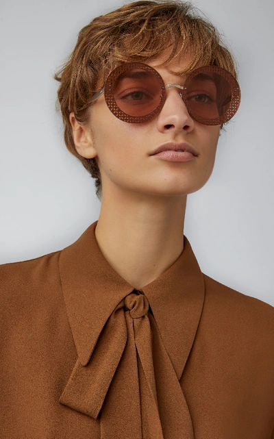 Shop Alaia Sunglasses Le Petale Sunglasses In Gold