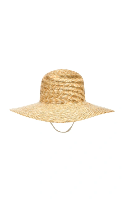 Shop Federica Moretti Woven Wide-brimmed Sun Hat In Neutral