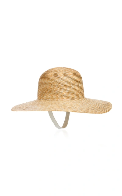 Shop Federica Moretti Woven Wide-brimmed Sun Hat In Neutral