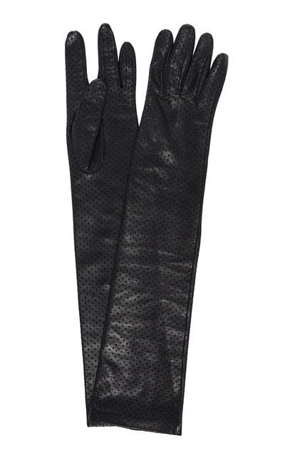 Shop Acne Studios Arlette Leather Gloves In Black