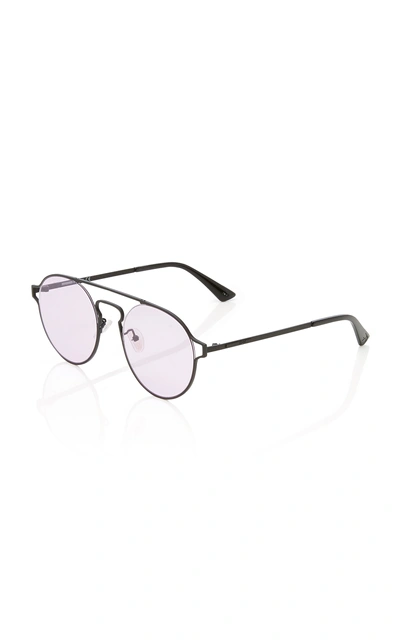 Shop Mcq By Alexander Mcqueen Round-frame Metal Sunglasses In Purple