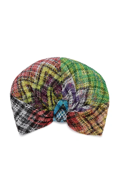Shop Missoni Raschel Rete Rainbow Open-knit Turban In Multi