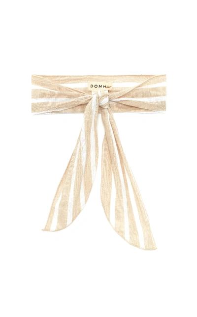 Shop Donni Gigi Linen-blend Headband In Neutral