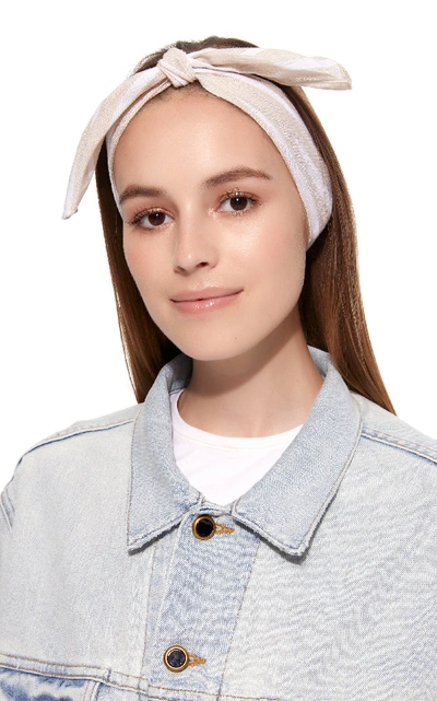 Shop Donni Gigi Linen-blend Headband In Neutral