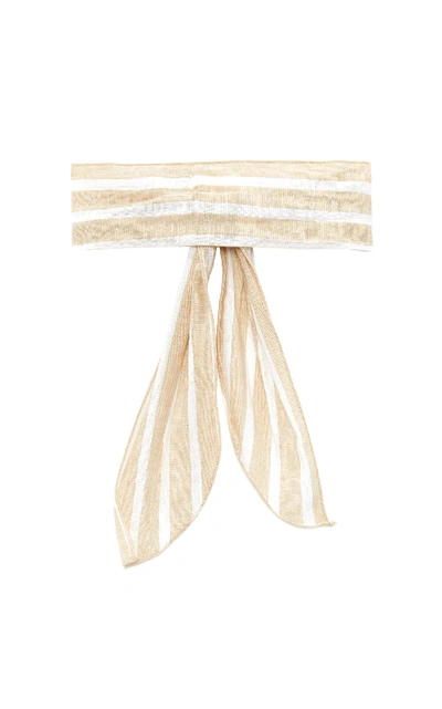 Shop Donni Gigi Linen-blend Headband In Neutral