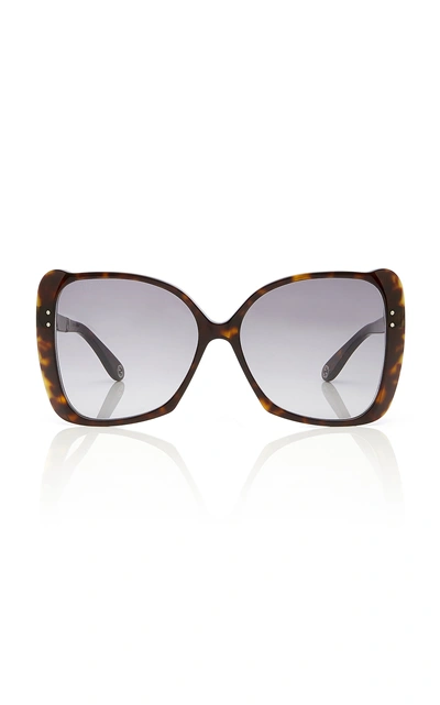 Shop Gucci Butterfly-frame Tortoiseshell Acetate Sunglasses In Grey