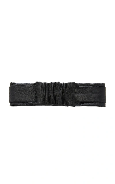 Shop Epona Valley Narrow Leather Headband In Black