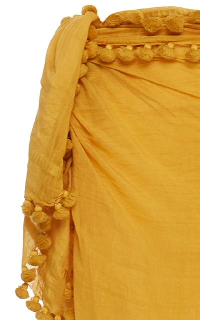 Shop Matta Dupatta Ombré Cotton And Silk Shawl In Yellow