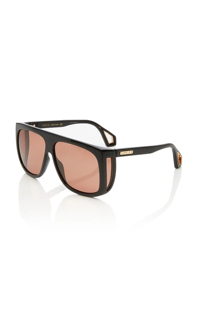 Shop Gucci Square-frame Acetate Sunglasses In Black