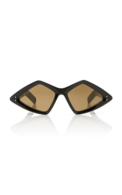 Shop Gucci Cat-eye Acetate Sunglasses In Black