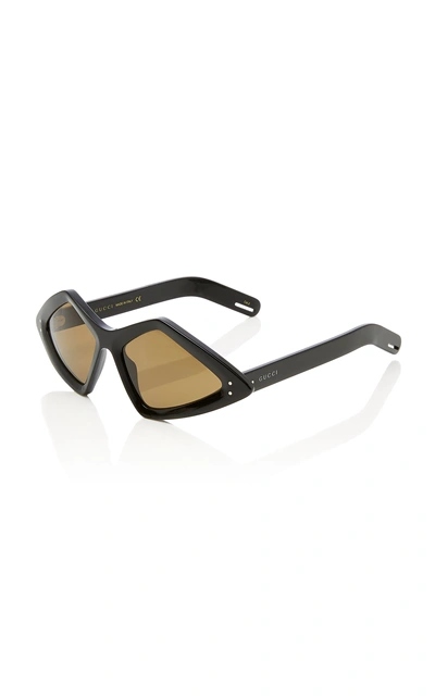 Shop Gucci Cat-eye Acetate Sunglasses In Black