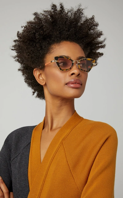 Shop Karen Walker Bad Apple Square-frame Tortoiseshell Acetate Sunglasses In Brown