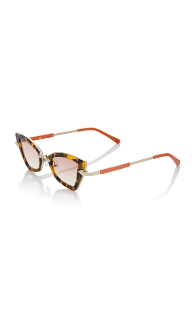 Shop Karen Walker Bad Apple Square-frame Tortoiseshell Acetate Sunglasses In Brown