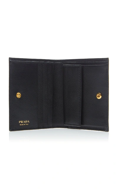 Shop Prada Saffiano Leather Wallet In Black