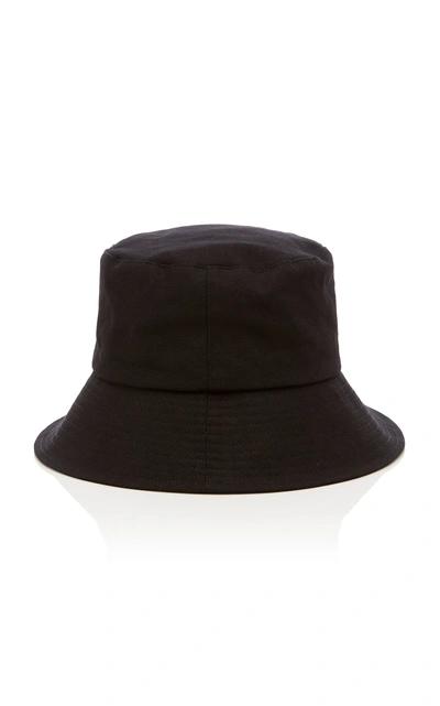 Shop Lack Of Color Wave Cotton-canvas Bucket Hat In Black