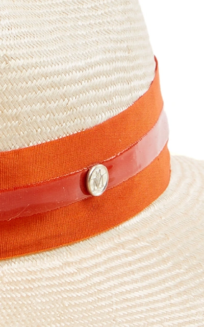 Shop Maison Michel Rico Straw Fedora Hat In Neutral