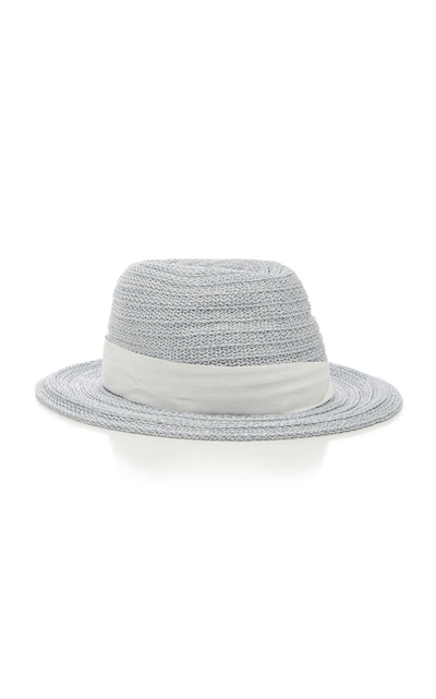 Shop Maison Michel Derek Straw Hat In Silver