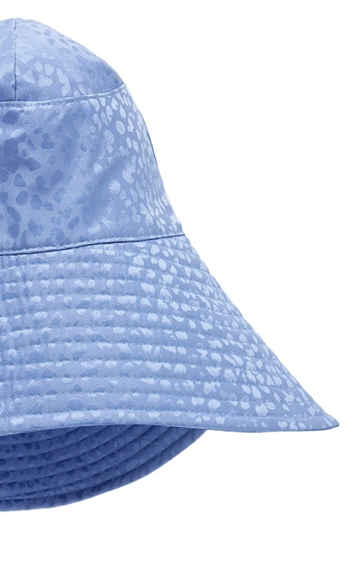 Shop Federica Moretti High-low Ribbed Silk Sun Hat In Blue