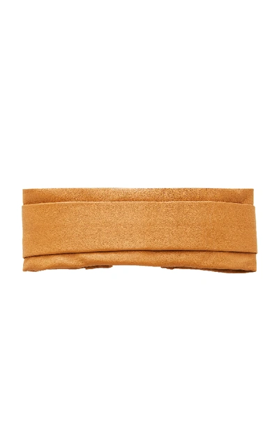 Shop Epona Valley Exclusive Wide Leather Headband In Neutral
