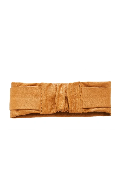Shop Epona Valley Exclusive Wide Leather Headband In Neutral