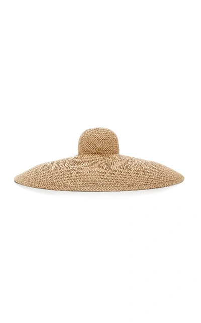Shop Eric Javits Giant Floppy Woven Hat In Neutral