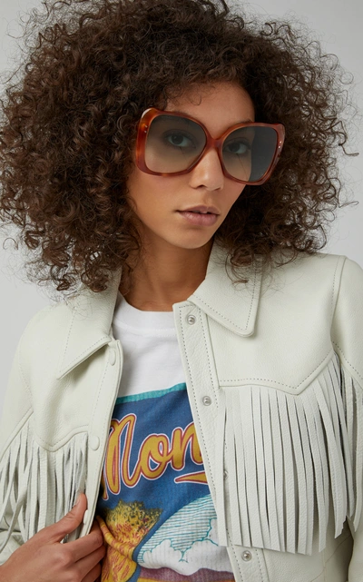 Shop Gucci Butterfly-frame Tortoiseshell Acetate Sunglasses In Brown