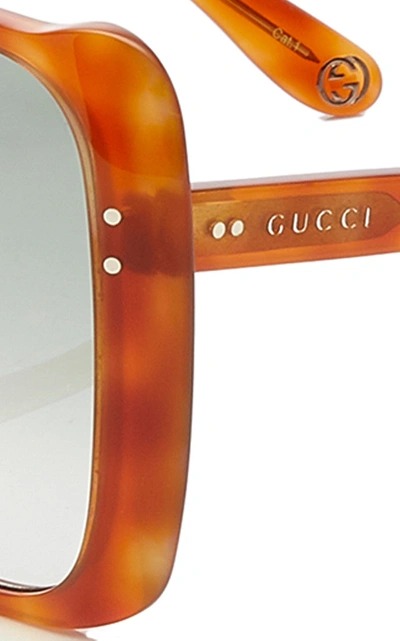 Shop Gucci Butterfly-frame Tortoiseshell Acetate Sunglasses In Brown