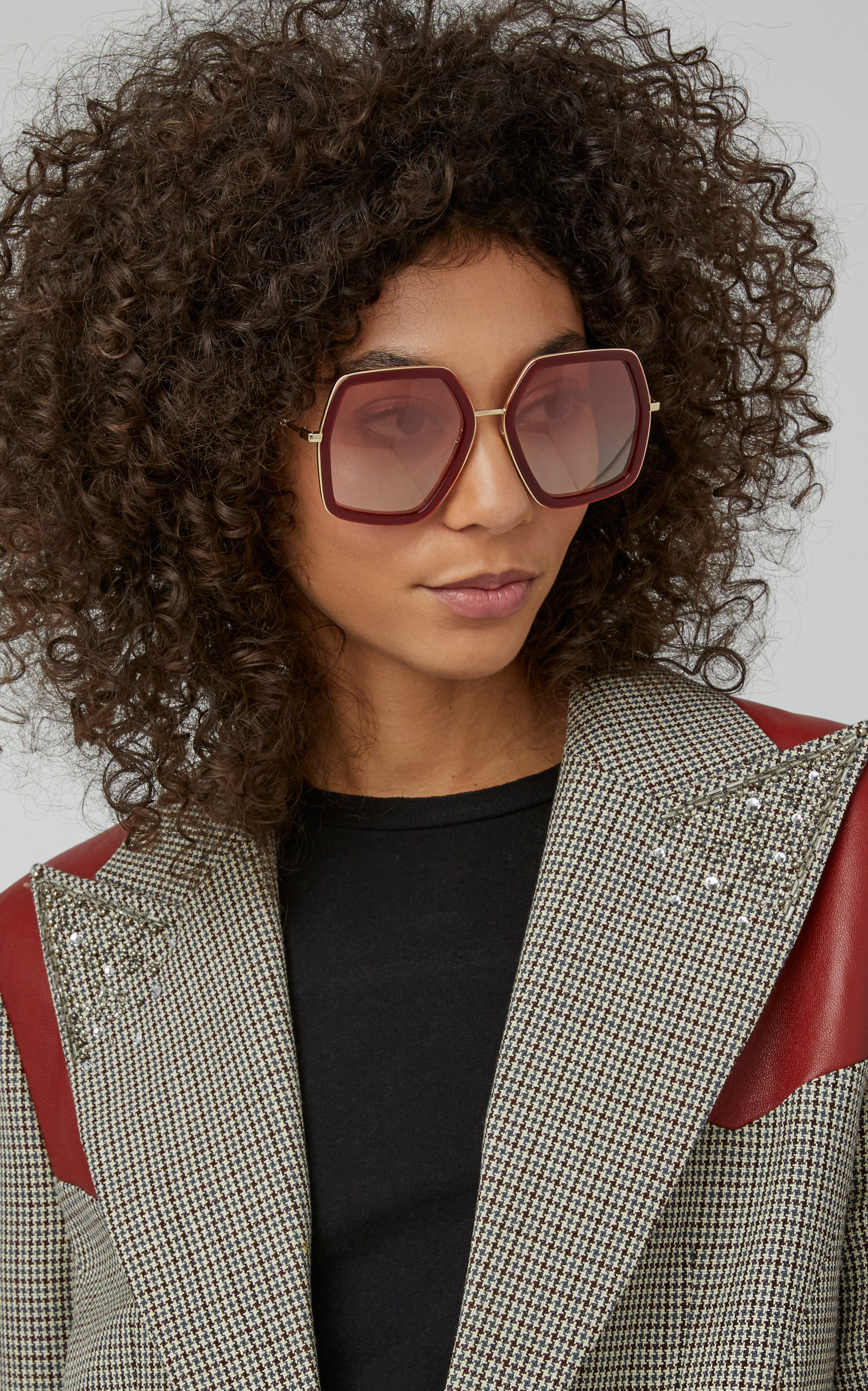 gucci hexagon frame sunglasses