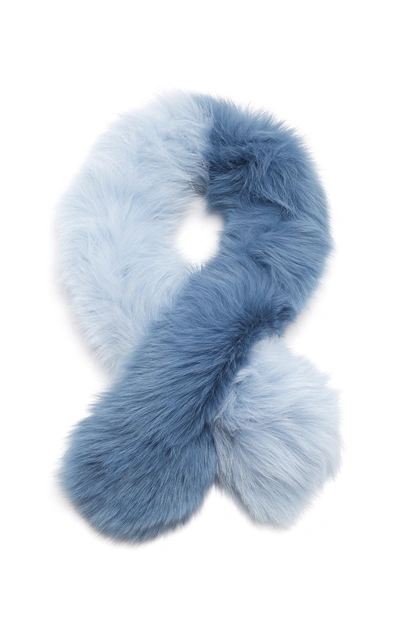 Shop Charlotte Simone Polly Pop Two-tone Fur Scarf In Blue