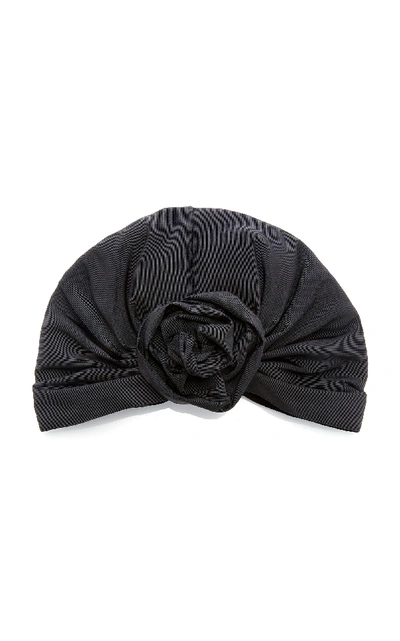 Shop Jennifer Behr Roxanne Silk-faille Turban In Black