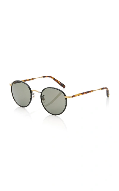 Shop Garrett Leight Wilson 49 Stainless Steel Sunglasses In Black