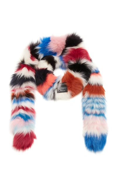 Shop Charlotte Simone Chunky Monkey Fur Scarf In Multi