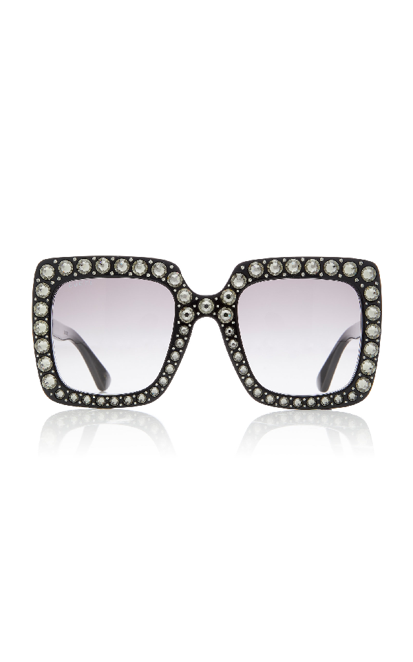 gucci black sunglasses with crystals