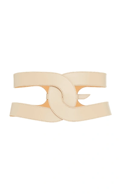 Shop Maison Vaincourt Exclusive Cage Leather Waist Belt In Neutral