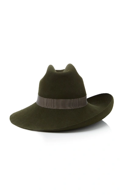 Shop Brandon Maxwell X Gigi Burris Cowboy Hat In Green