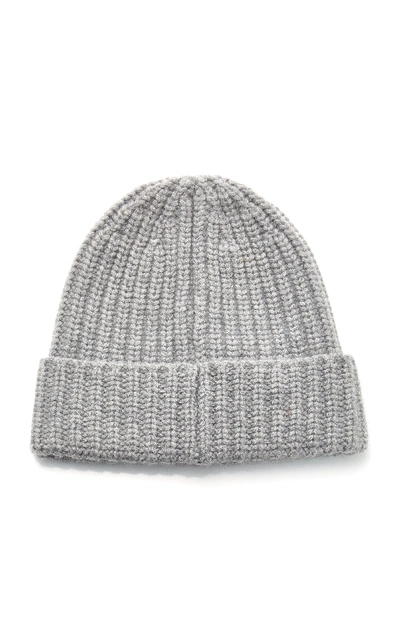 Shop Bogner X White Cube Candela Ribbed Cashmere Beanie In Grey