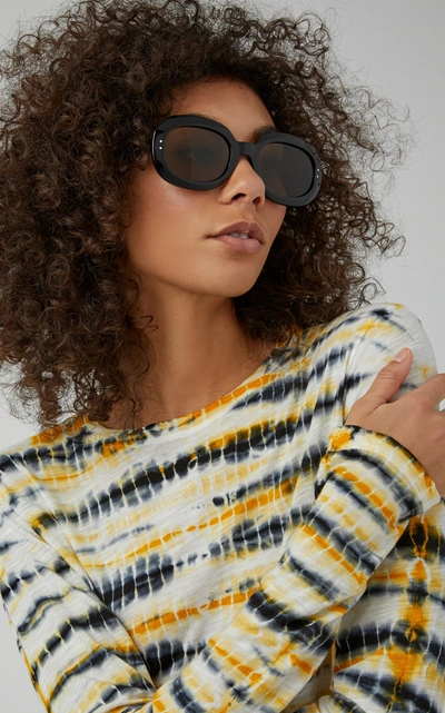 Shop Gucci Round-frame Acetate Sunglasses In Black