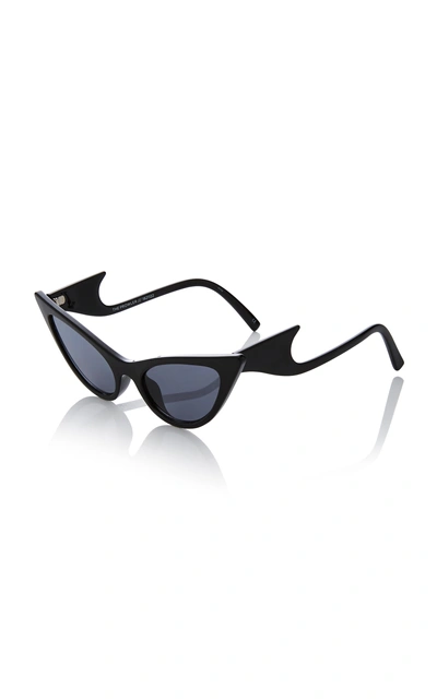 Shop Le Specs The Prowler Acetate Cat-eye Sunglasses In Black