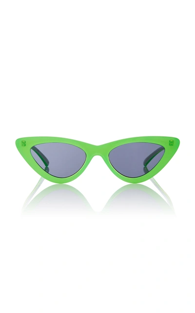 Shop Le Specs The Last Lolita Acetate Cat-eye Sunglasses In Green