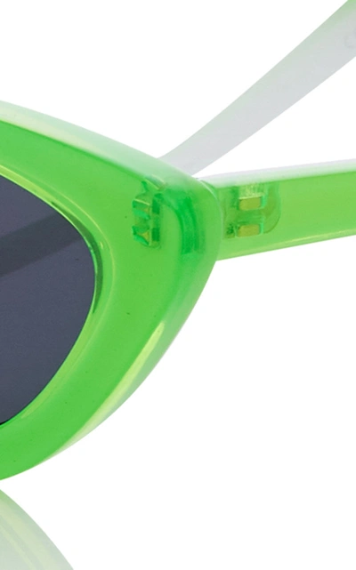 Shop Le Specs The Last Lolita Acetate Cat-eye Sunglasses In Green