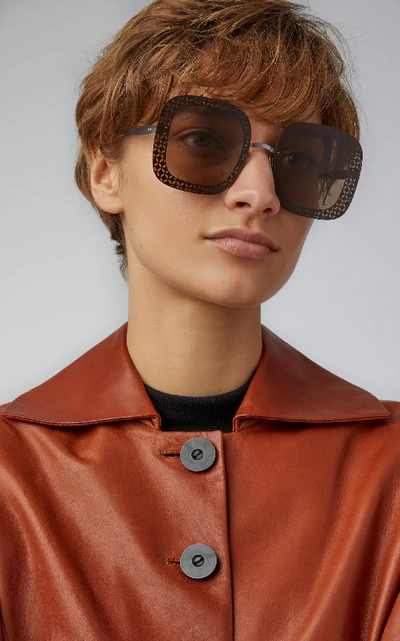 Shop Alaia Sunglasses Le Petale Sunglasses In Brown