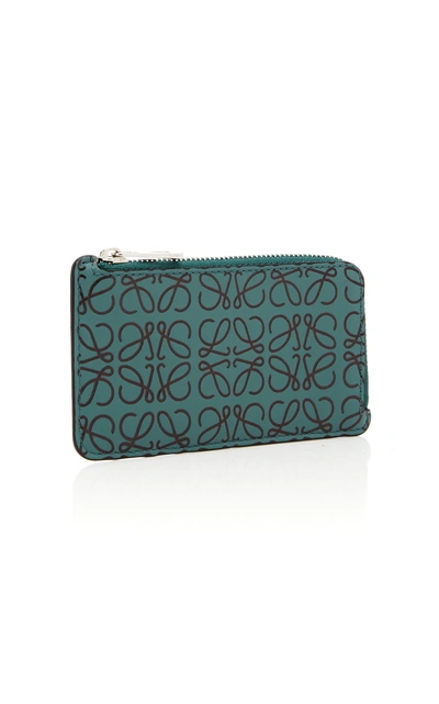 Shop Loewe Puzzle Leather Card Holder In Green